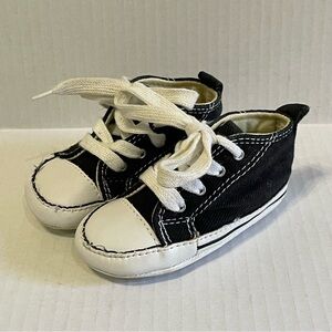 CONVERSE Infant/Baby Size 3 Black Soft Sole Hi-Top Sneakers Crib Shoes